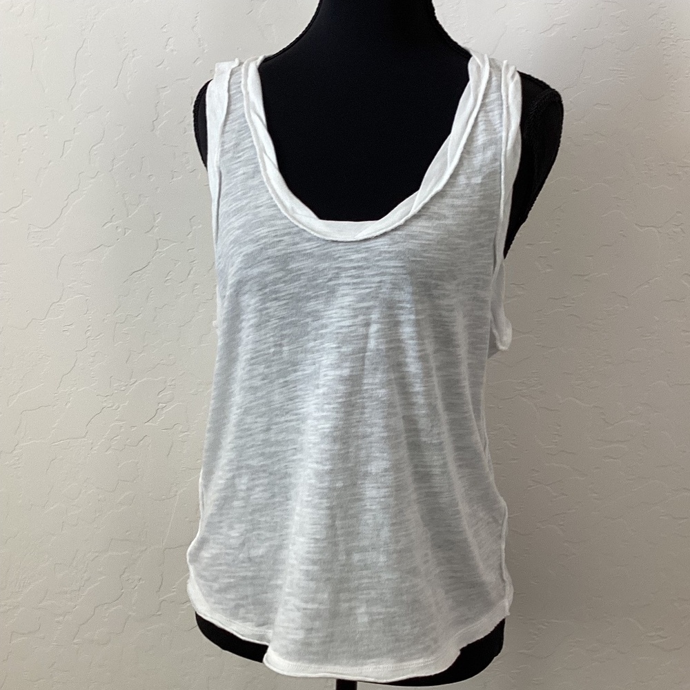 Free People White Slub Tank Top